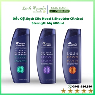 Dầu Gội Sạch Gàu Head & Shoulder Clinical Strength Mỹ 400ml (da đầu khô,da dầu và giảm ngứa chuyên sâu)