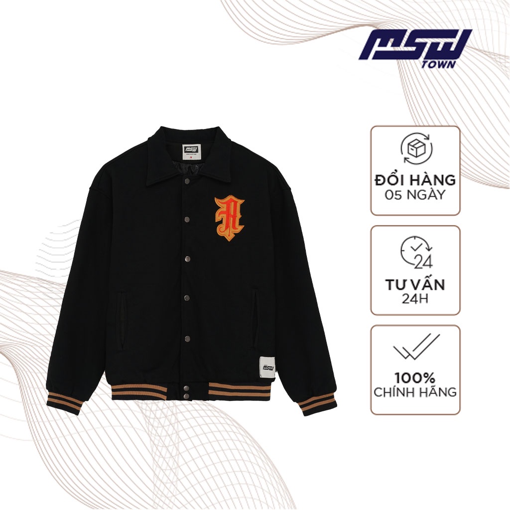 Áo khoác bomber varsity Garland MSW town, áo jacket nam nữ thời trang unisex