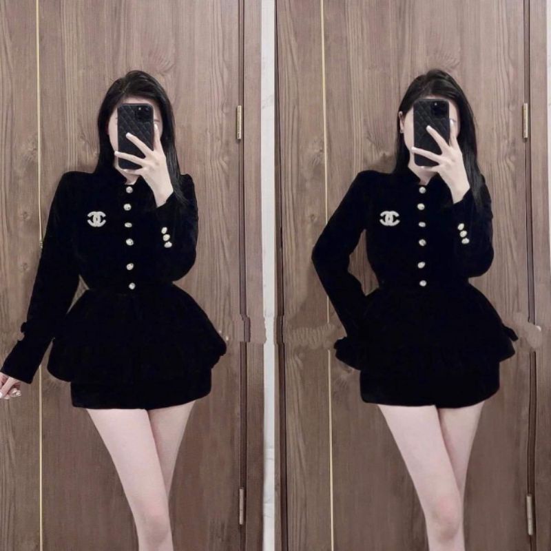 Áo khoác nhung cổ trụ loại đẹp ( hình tự chụp )