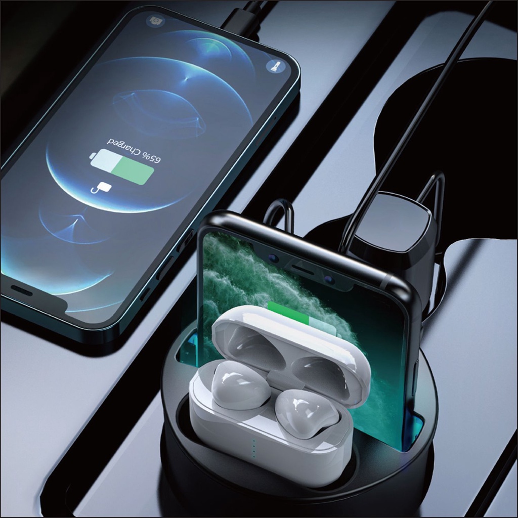 Giá Đỡ Điện Thoại Kiêm Sạc Nhanh Không Dây 4 Trong 1 Đa Năng Gắn Xe Ô Tô Cho iPhone Samsung Xiaomi