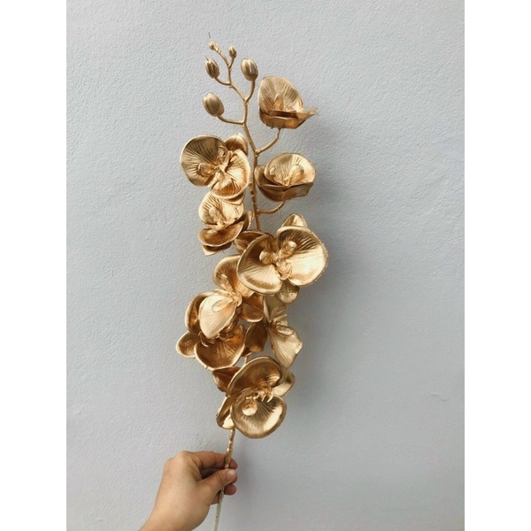 Hoa giả mạ đồng trang trí oản sáp, cắm bình phong thủy