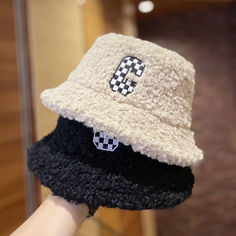Mũ bucket lông cừu phong cách Hàn Quốc