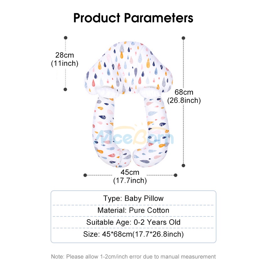 Gối Ngủ Cố Định Đầu Và Cổ Chống Bức Xạ Cho Bé Sơ Sinh 0-2 Tuổi