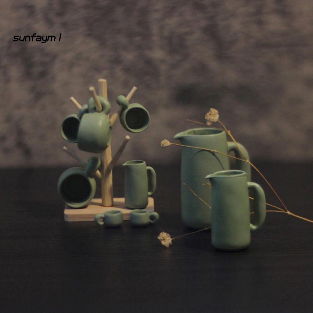 Sunfa 1 Bộ Ly Trà Ba Chiều Không Mùi Trang Trí Nhà Búp Bê Thu Nhỏ