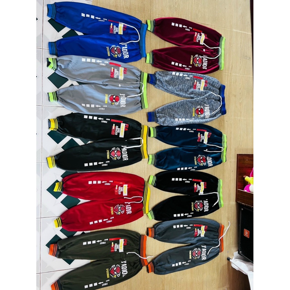 Quần nỉ bông hình siêu nhân người nhện cho bé trai, quần nỉ lót lông