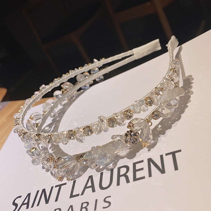 Băng Đô Cài Tóc Đính Đá Pha Lê Phong Cách Hàn Quốc Thời Trang Mùa Thu 2022 Cho Nữ