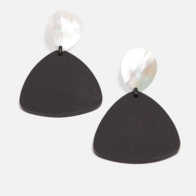 Bông Tai Hình Tiền Lớn Màu Đen Phong Cách Âu Mỹ Cá Tính Cho Nữ Hàng Có Sẵn