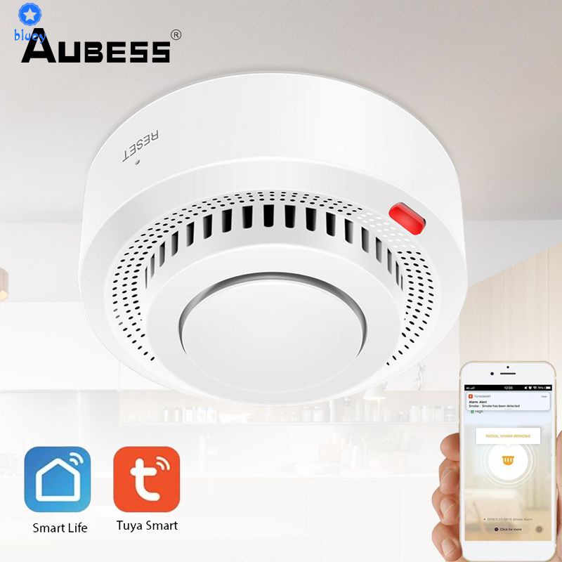 Thông Minh Tuya Wifi Khói Nhà Thông Minh Đầu Báo Khói Không Dây Cảm Biến Cao Cấp Nhà An Ninh Giám Sát Ứng Dụng Điều Khiển Từ Xa 【Bluey】