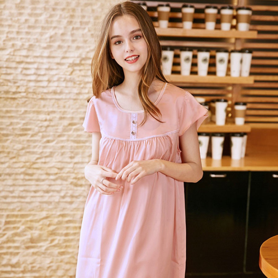 Đầm ngủ - Bầu bì chất liệu voan Cao Cấp siêu mát mịn