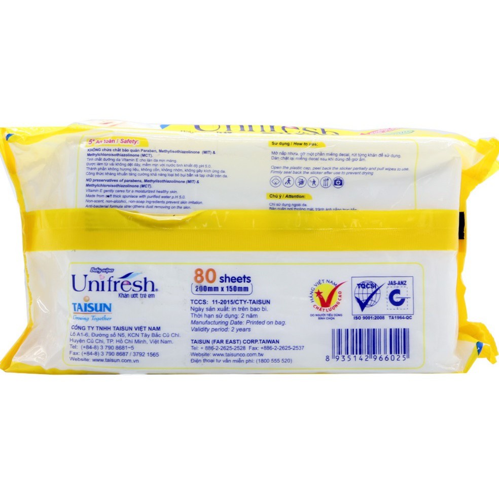 1 gói - Khăn ướt Unidry Care tinh chất trà xanh gói 80 miếng - hàng chất lượng cao