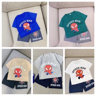 Bộ cộc tay siêu nhân chất cotton mềm mịn, thấm hút cho bé trai