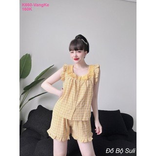 Đồ bộ kate mềm áo phối ren quần đùi k660 - đồ bộ suli