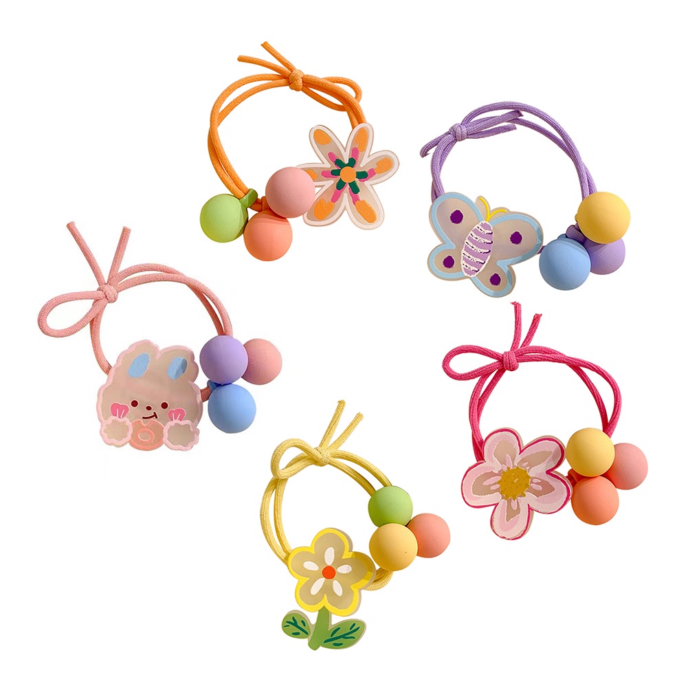 Dây Buộc Tóc Cao Su Co Giãn Hình Hoạt Hình Dễ Thương Cho Bé Gái