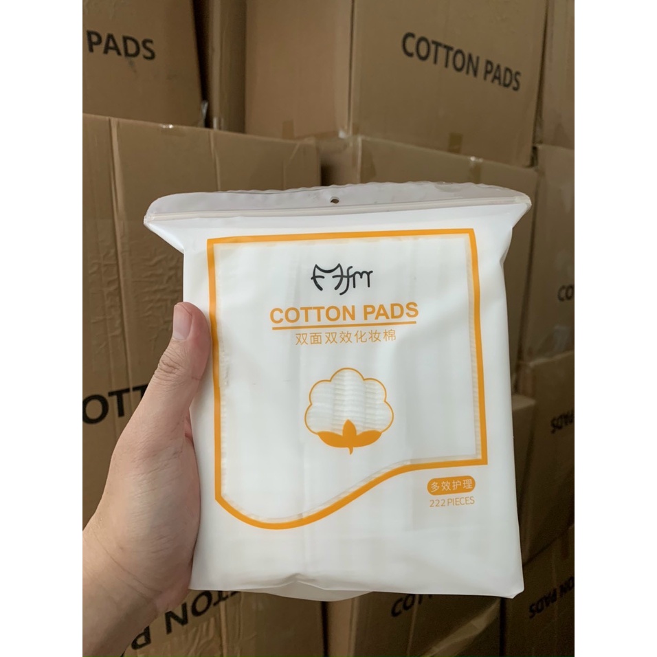 Bông tẩy trang 3 lớp 222 miếng Natural Cotton Pad - Siêu dày, siêu mềm mịn-CHÍNH HÃNG