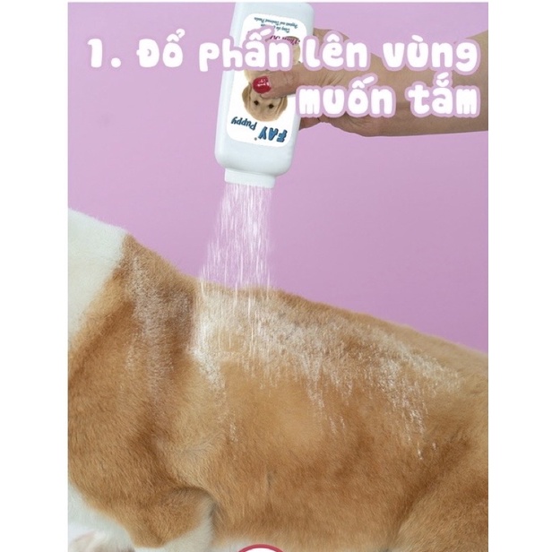 Phấn Tắm Khô Dưỡng Lông Cho Chó Mèo