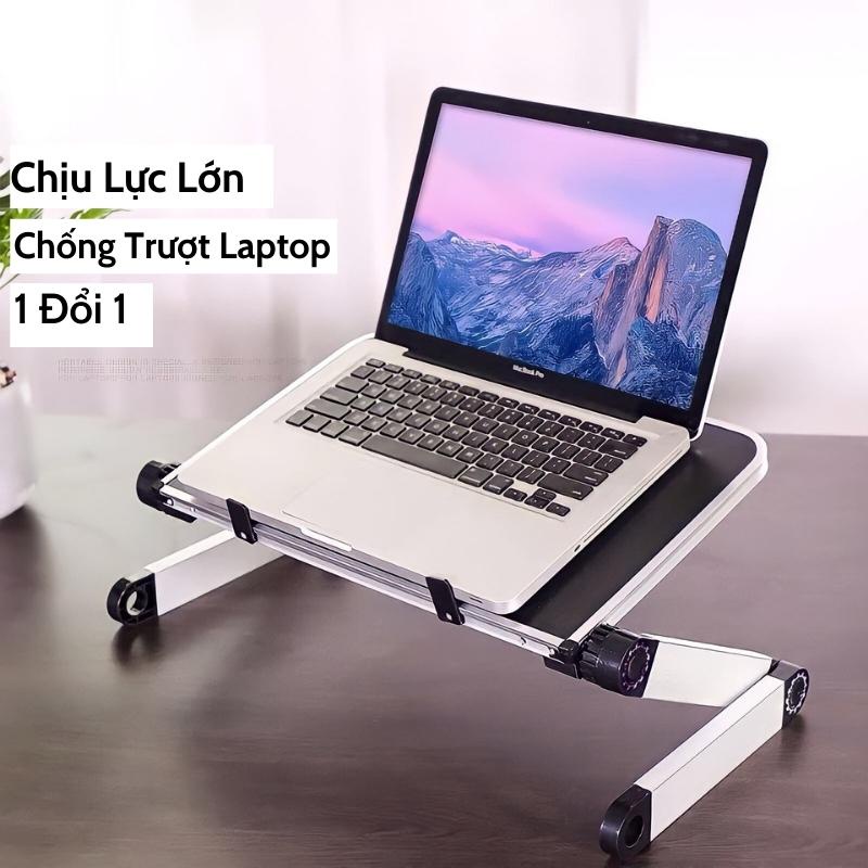 Giá Đỡ Laptop, IPAD, Macbook Bằng Nhôm Gấp Gọn Chống Trượt, Kệ Laptop Điều Chỉnh Độ Cao Và Độ Nghiêng Mặt Bàn