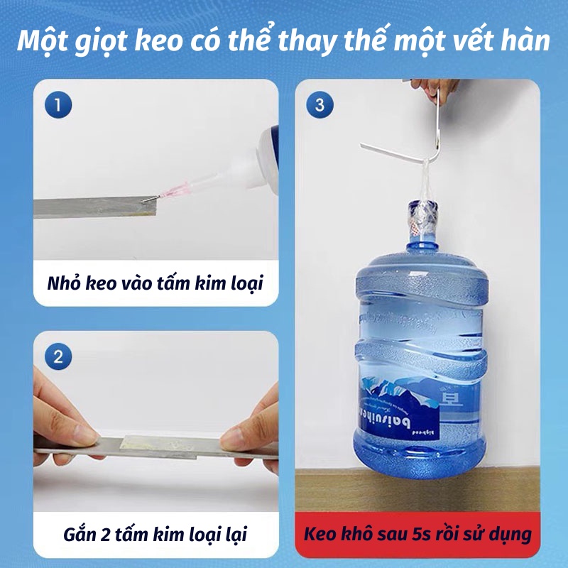 Keo Dán Sắt Siêu Dính Hàn Gắn Sắt Thép Nhanh Khô KEO DÁN KIKO