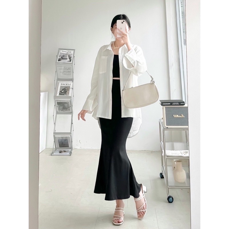 Chân váy đuôi cá Xinh_Fashion dáng dài màu đen phong cách Ulzzang Hàn Quốc tôn dáng cực đỉnh FREESHIP QUÀ 0Đ