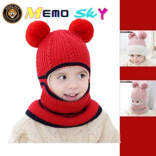 Mũ len trùm đầu bịt tai và kín cổ cho bé trai và bé gái mũ len giữ nhiệt mùa đông cho bé
