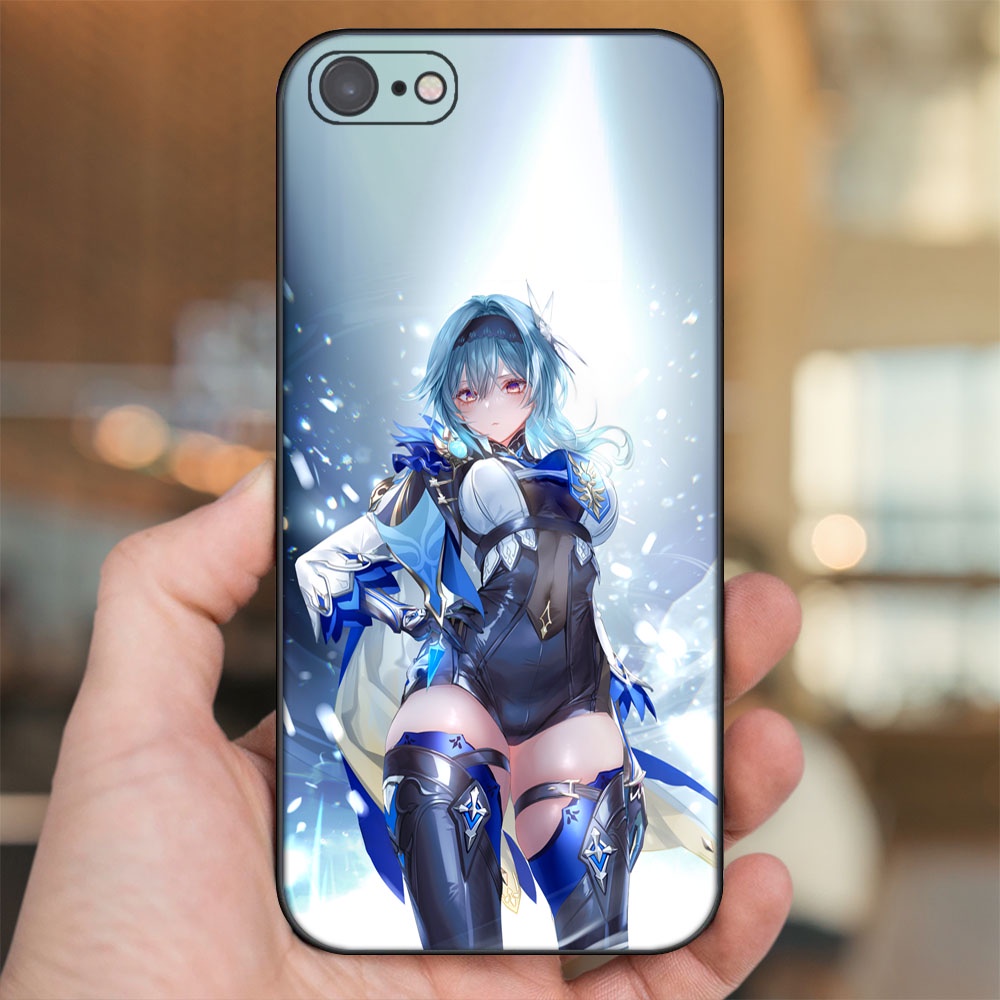 Ốp lưng iPhone 7, 8 dẻo đen cạnh vuông in hình Eula Genshin Impact