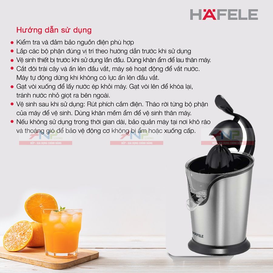 Máy Vắt Cam Hafele HSJ-C2S  - Hàng Chính Hãng HAFELE Thương Hiệu Đức