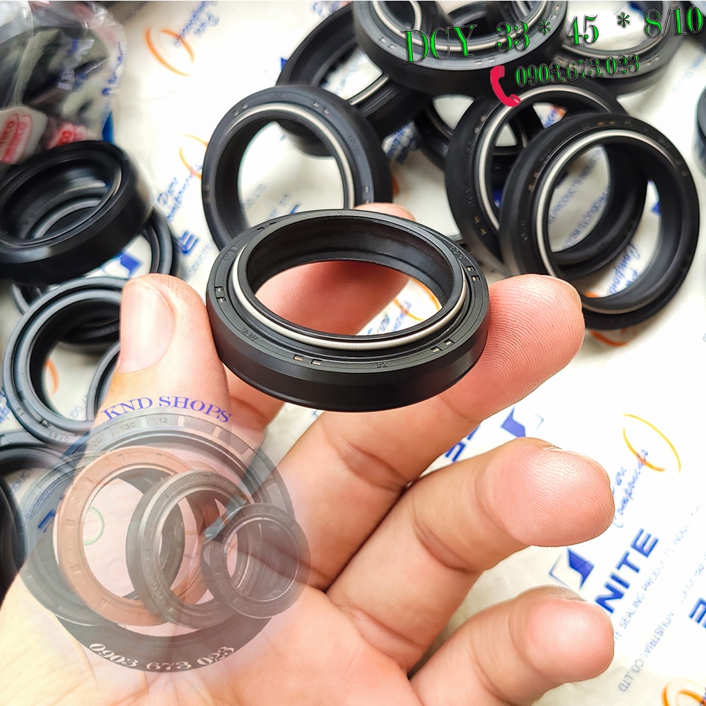 Phốt phuộc trước NOK chính Hãng cho Honda SH, Dyland, @,...loại vòng đệm cao su 2 lò xo DC 33*45*8/10 | KND Shops