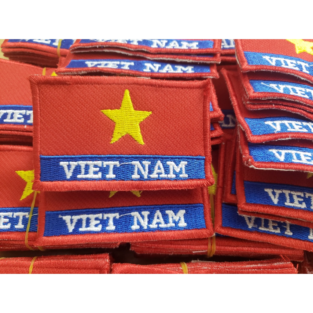 [Thêu Sắc Nét] Logo Cờ Việt Nam,  Chỉ Thêu Đẹp, May vào Tay Áo, Ngực áo thể thao, Trang trí balo, túi xách