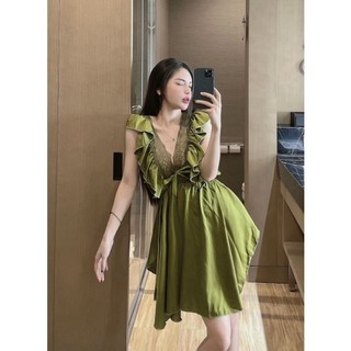 😍 Đầm lụa phối ren, tay bèo