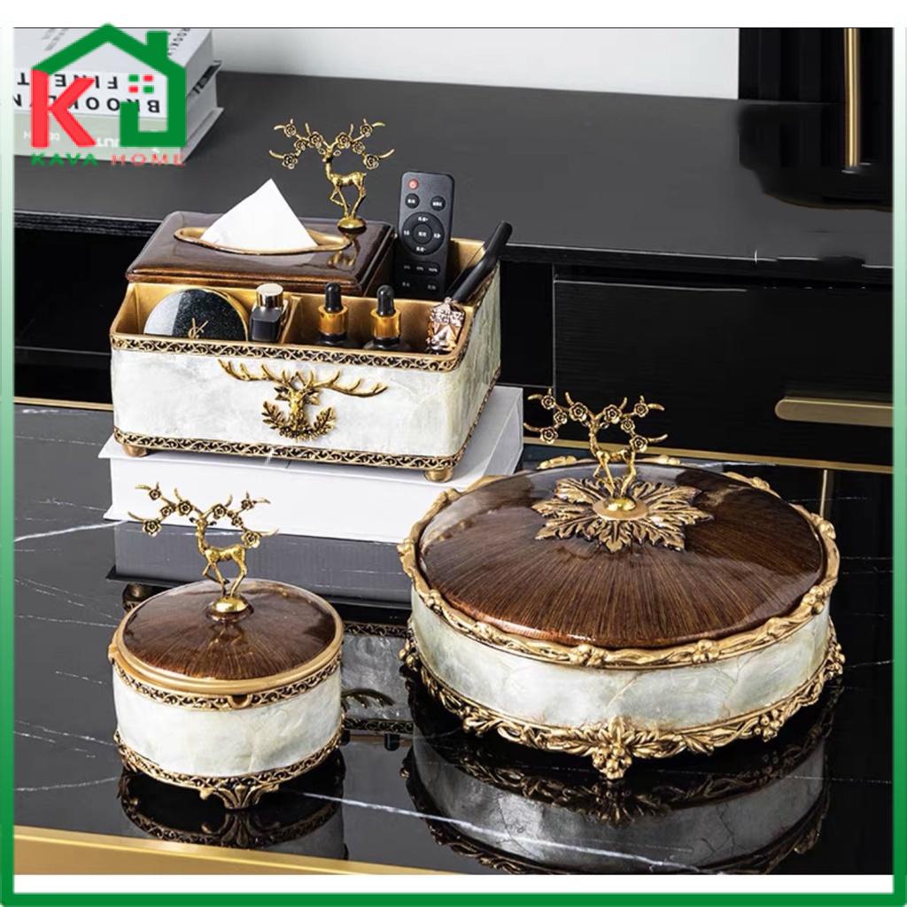 (HÀNG CÓ SẴN) Khay Mứt Hình Hươu Màu Đồng Hàng Độc Đáo Cao Cấp