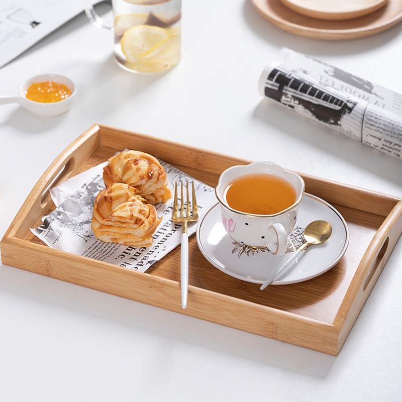 KHAY GỖ TRE CÓ TAY CẦM , Decor, khay gỗ tre