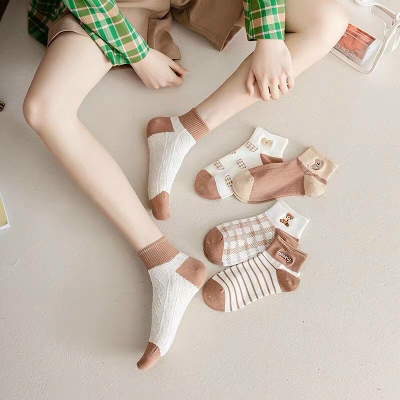 Tất nữ siêu xinh co dãn 4 chiều cổ ngắn (combo5-10 đôi)