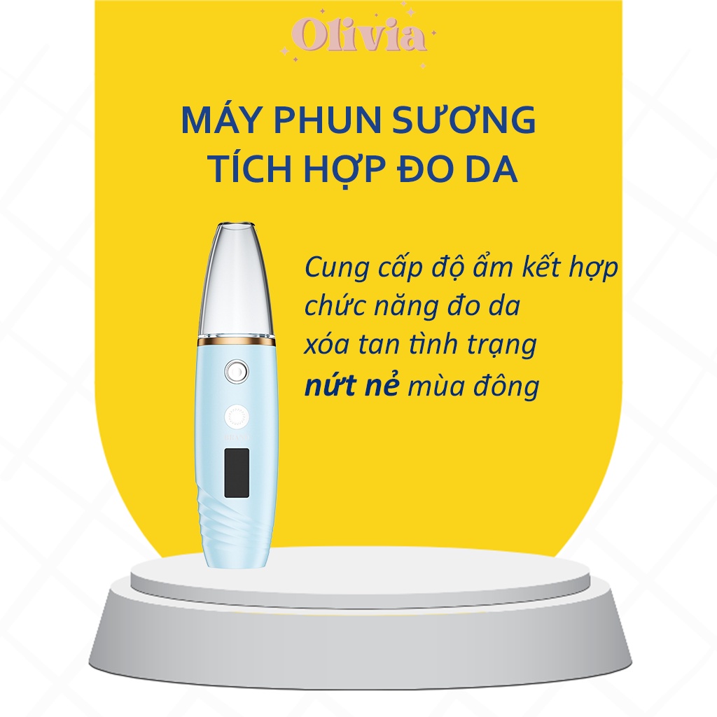 Máy xông hơi da mặt Nano dưỡng ẩm tích hợp chức năng kiểm tra da tình trạng da OLIVIA STORE CSSD4