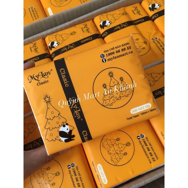 Thùng 30 gói giấy ăn gấu trúc Mylan, khăn giấy rút cao cấp 3 lớp hàng loại 1