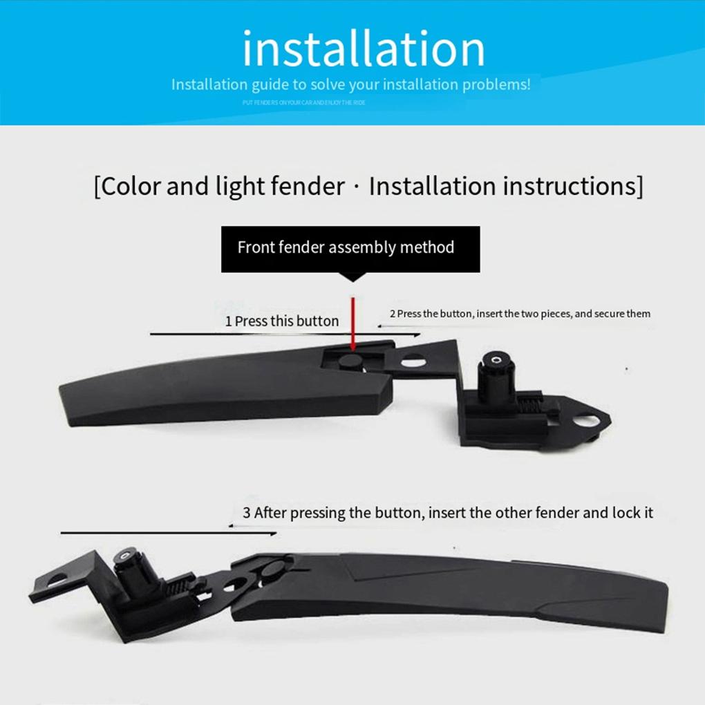 Set 2 Tấm Chắn Bùn Xe Đạp Kèm Đèn Tiện Dụng