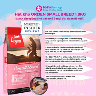 Thức ăn khô cho chó Orijen Small Breed 1.8kg Canada