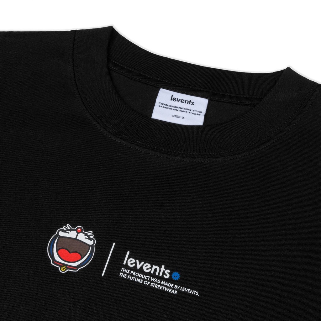 Áo thun Levents DORAEMON MiniCat vải Cotton dày mịn, logo thêu
