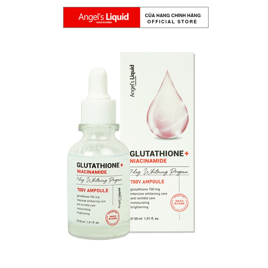 Serum Dưỡng Trắng Se Khít Lỗ Chân Lông Angel's Liquid Glutathione + 5% Niacinamide 7Day Whitening Ampoule 30ml