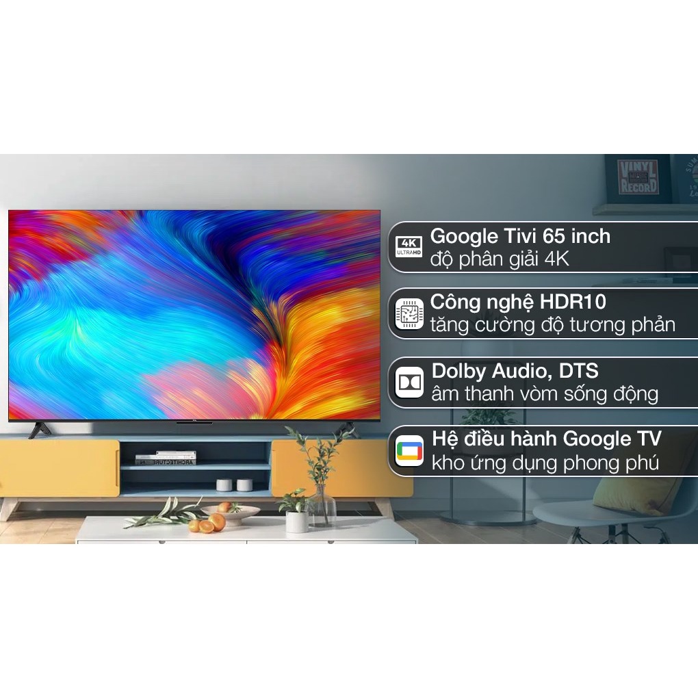 Google Tivi TCL 4K 65 inch 65P635 mới 2022 Shopee Việt Nam