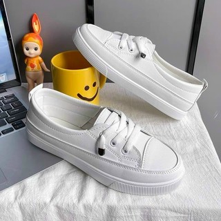 Giày thể thao nữ, giày lười slipon chất liệu da mềm
