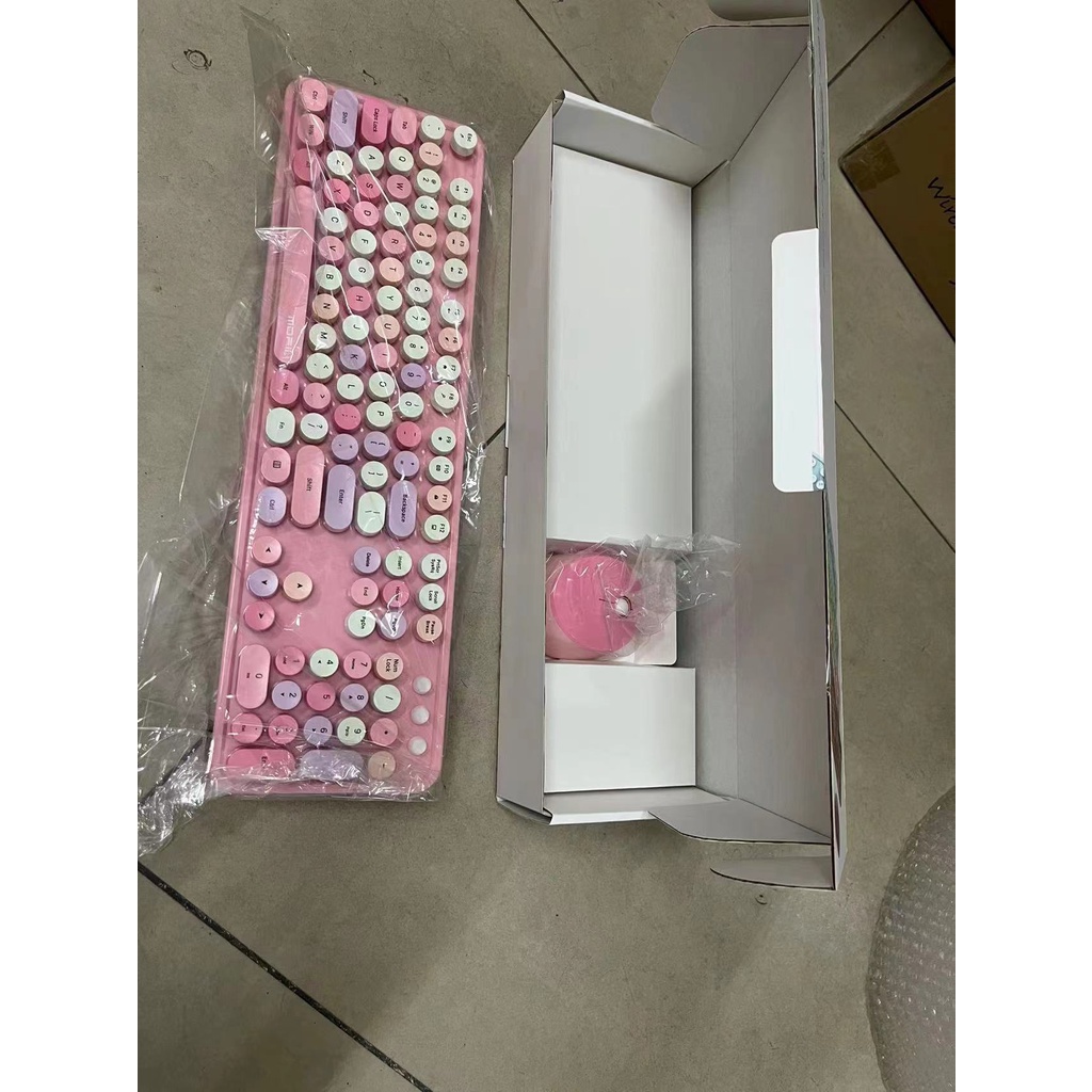 Ofii Bộ Bàn Phím Và Chuột Không Dây Hình Son Môi Màu Hồng macaron Tím Tím Phong Cách punk Cổ Điển Dành Cho Văn Phòng / Nhà Cửa