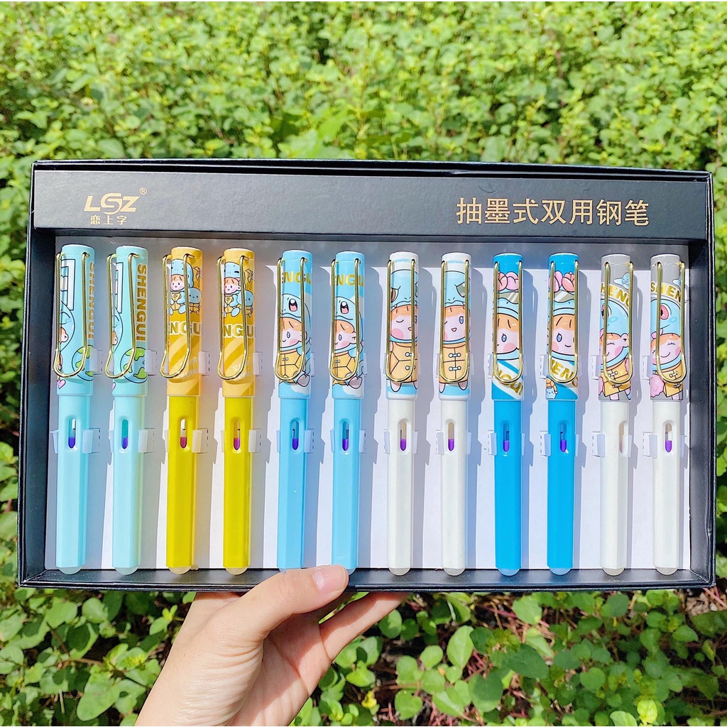 Bút máy xóa được, thay ống mực dễ sử dụng kiểu dáng dễ thương cho bé lớp 1