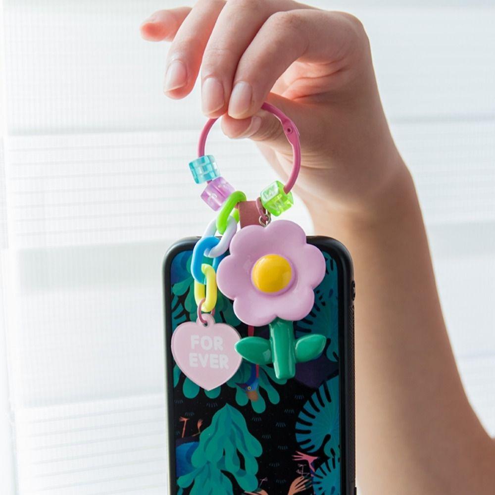 [COD] Dây Đeo Điện Thoại / Móc Chìa Khóa / Dây Đeo Cổ Bằng Nylon Hình Hoa Dễ Thương Có Thể Điều Chỉnh