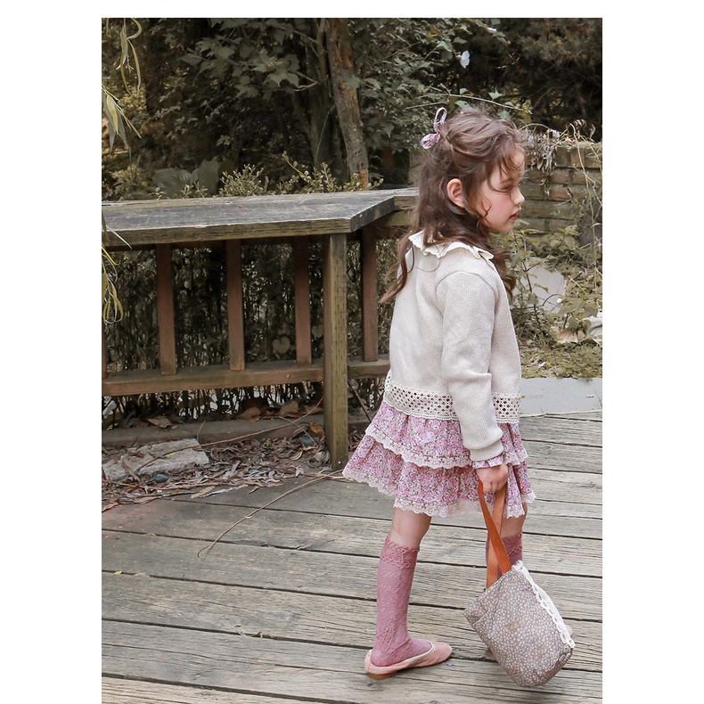 Áo len cardigan cổ tròn cho bé gái AST003