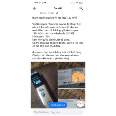 Kem nền maybeline fit me 120