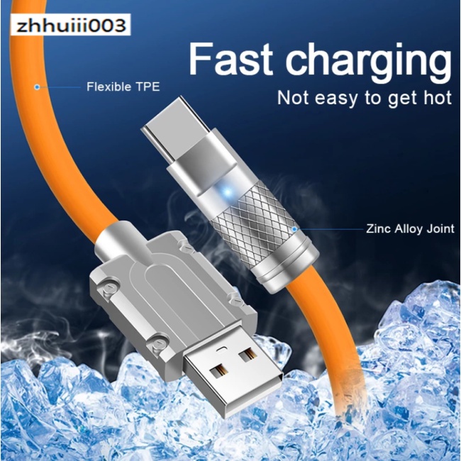 Dây Cáp Sạc Nhanh Usb Type C 120w 6a Có Đèn Led Báo Hiệu Cho Xiaomi Huawei