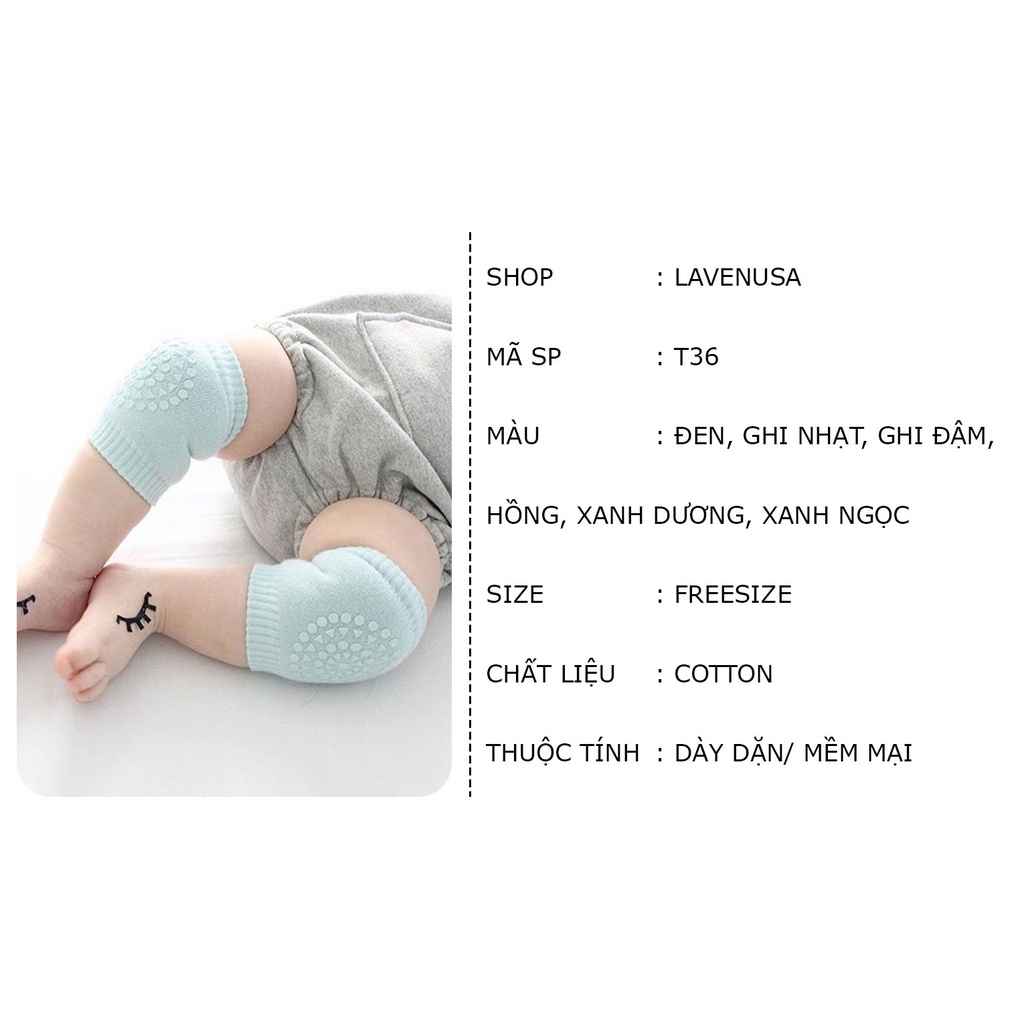 Bọc đầu gối bảo vệ đầu gối cho bé tập bò mềm mại an toàn chống trượt LAVENUSA T36