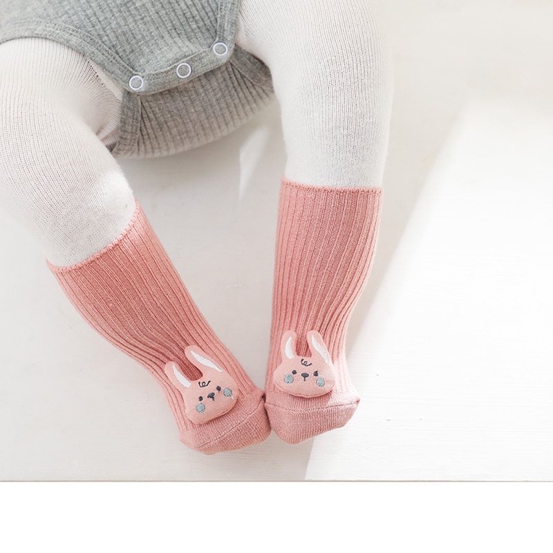 Vớ Cotton Dệt Kim Mềm Mại Chống Trượt In Họa Tiết Động Vật Hoạt Hình Cho Bé Sơ Sinh