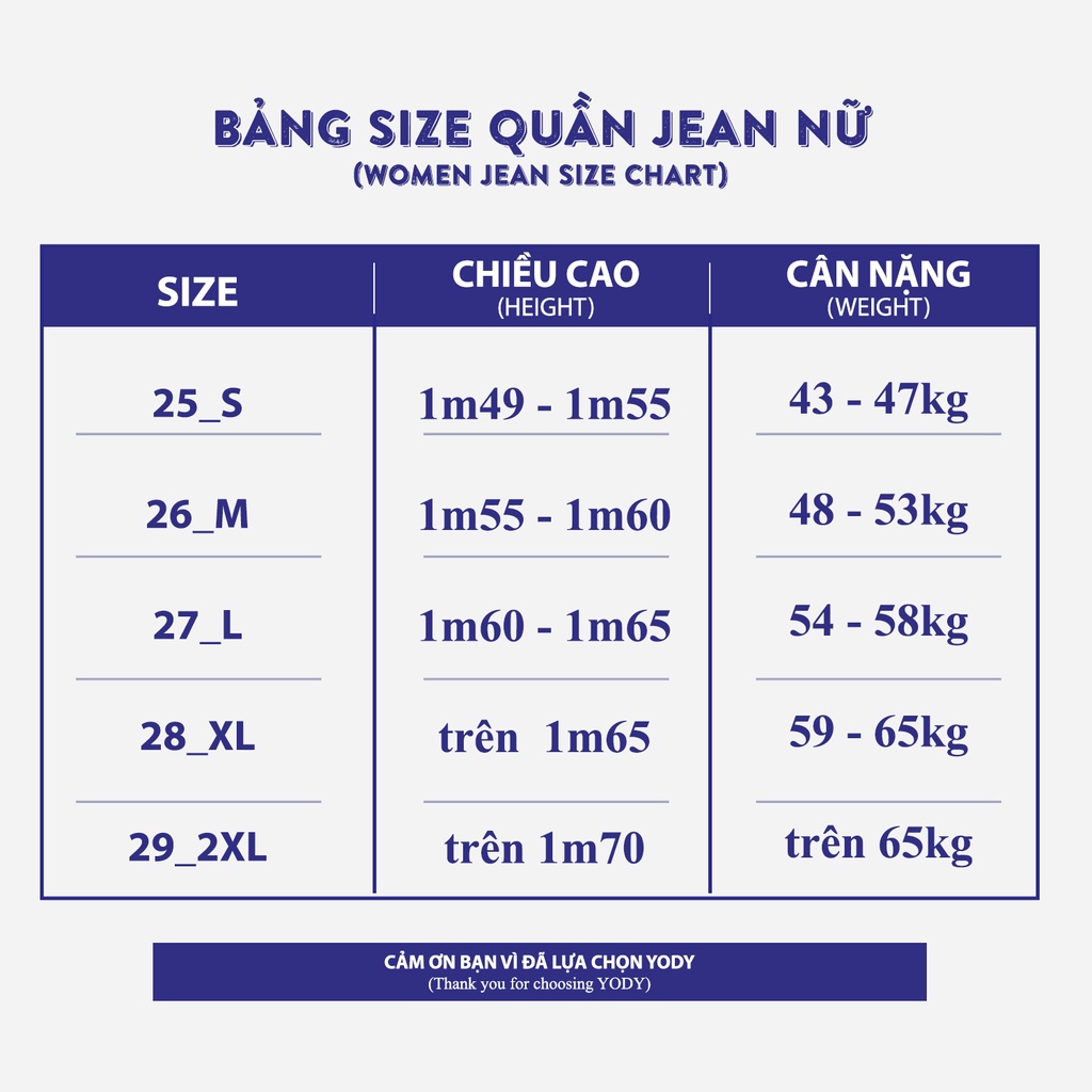 Quần Jeans nữ rách baggy YODY mài xước dáng ôm cơ bản co giãn tốt tôn dáng QJN5060
