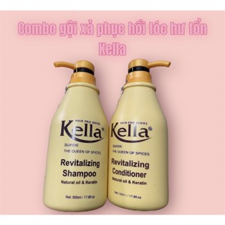 Dầu gội, Dầu xả Kella phục hồi tóc hư tổn 500ml/chai.