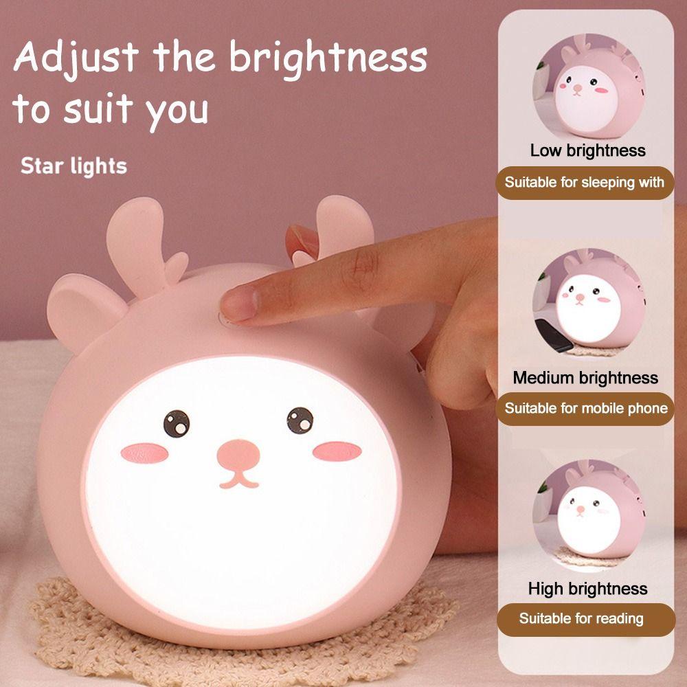 Đèn Ngủ LED Mini Hình Nai Hoạt Hình Dễ Thương